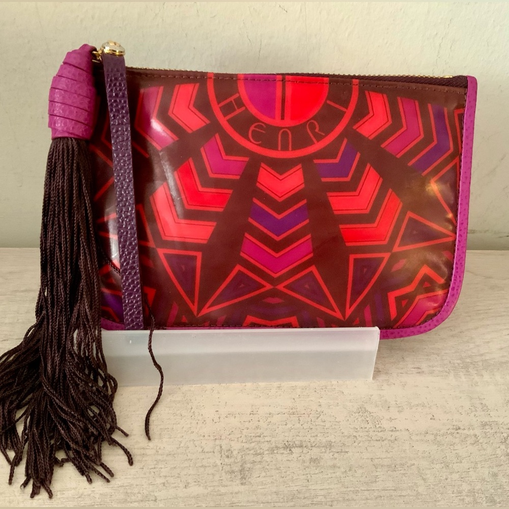 NWOT HENRI BENDEL VINTAGE TASSEL WRISTLET CLUTCH BAG - Picture 2 of 7